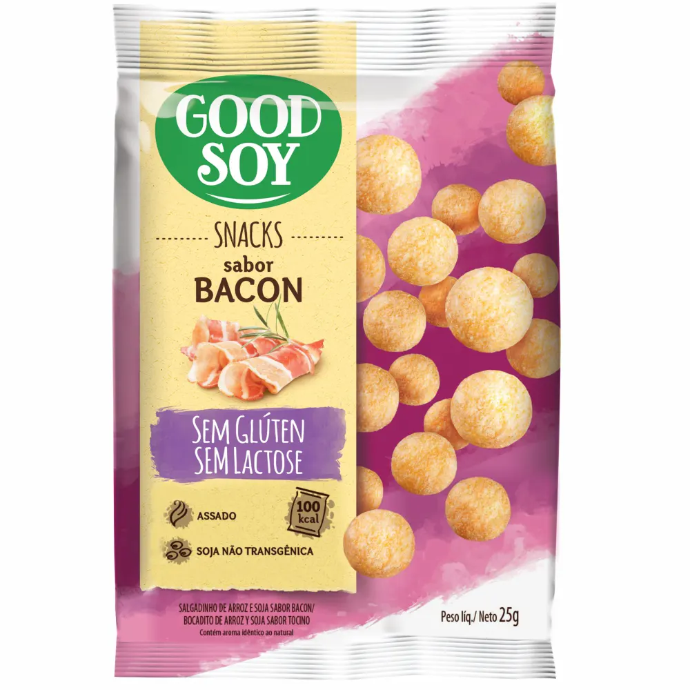 Snack GoodSoy Salgadinho de Bacon Sem Glúten Sem Leite Sem Lactose 25g