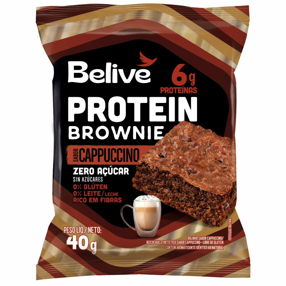 Brownie Proteico Cappuccino Sem Açúcar Sem Glúten Sem Leite Belive